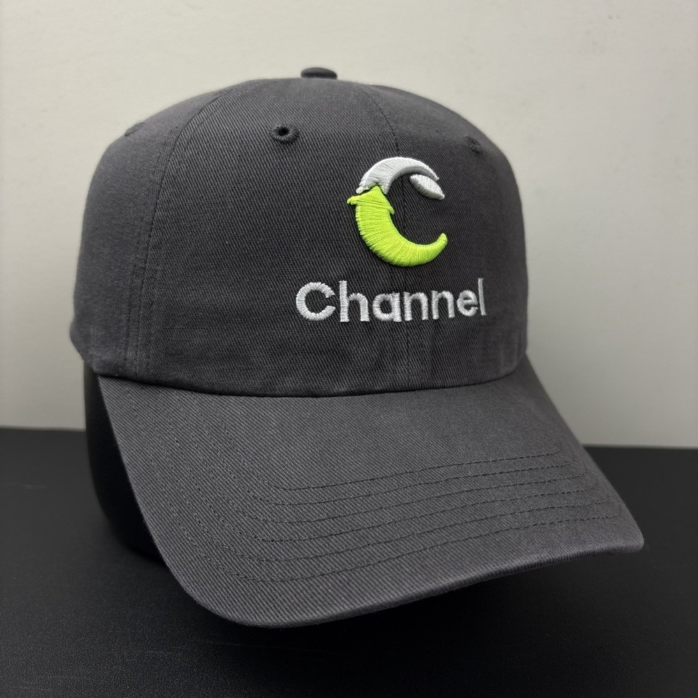 Channel Bio Seed Corn Logo Strapback Hat Charcoal Gray Agriculture Promo Cap